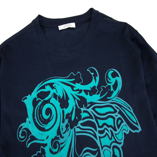 Versace Collection Suede Medusa Head T-shirt Navy