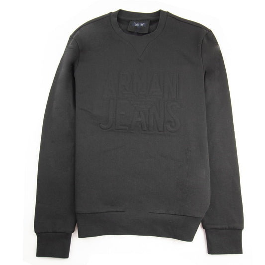Armani Jeans Embossed Crewneck Sweet Shirt Nero