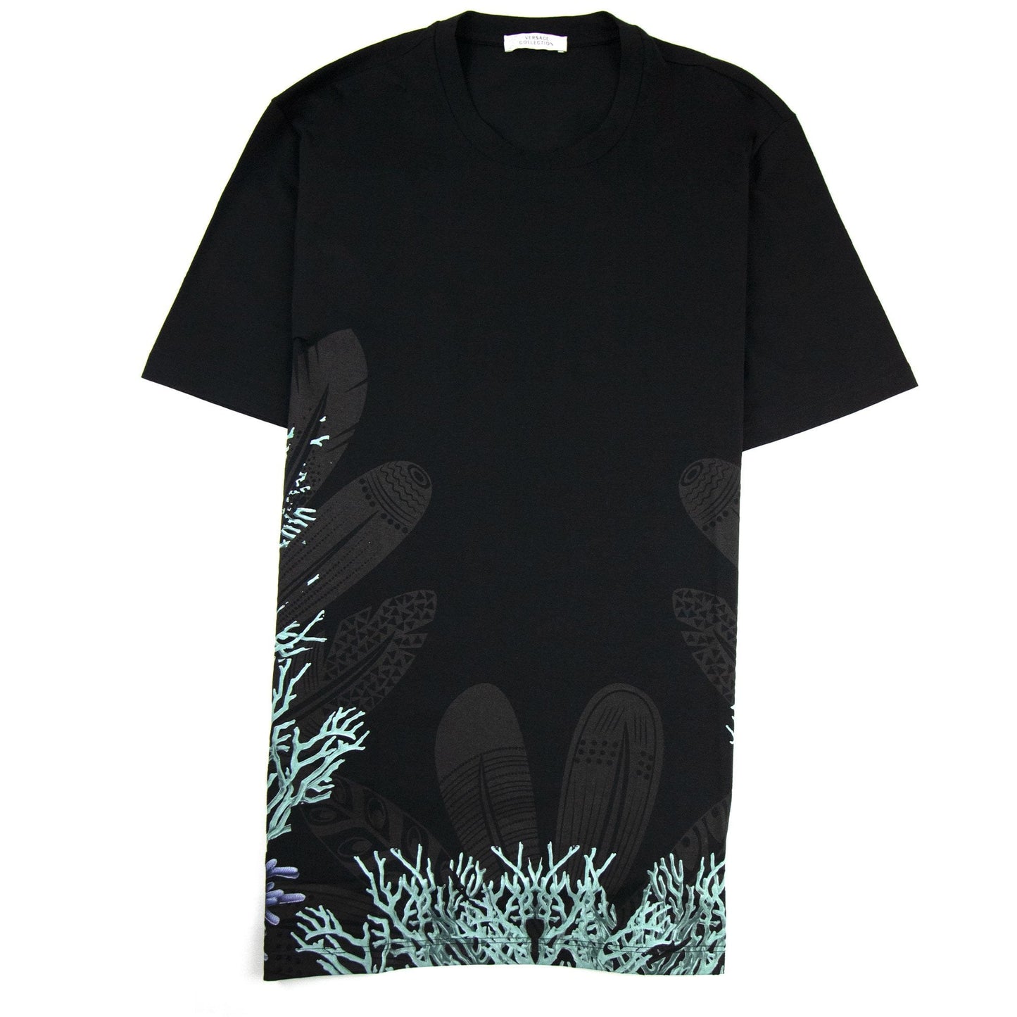 Versace Collection Branch Print T-shirt Black