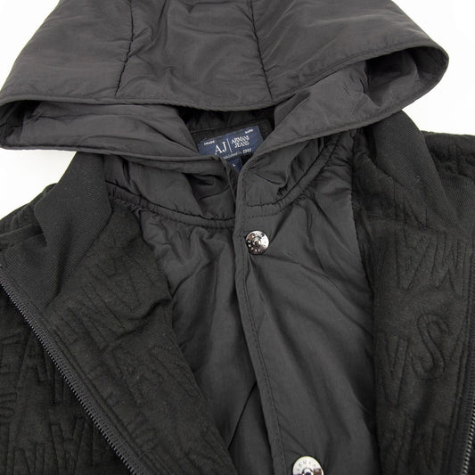Armani Jeans Embossed Hoody Jacket Black