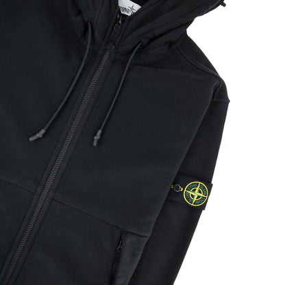 Stone Island 61420 Hooded Zip Up Sweatshirt Black V0029