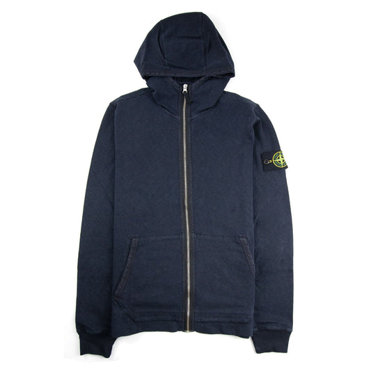 Stone Island Zip Up Hoodied Sweatshirt Navy V0120