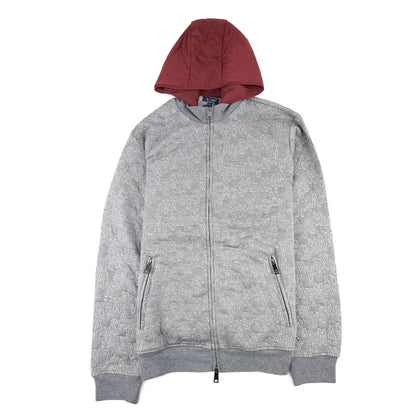 Armani Jeans Embossed Hoody Jacket Melange Grigio