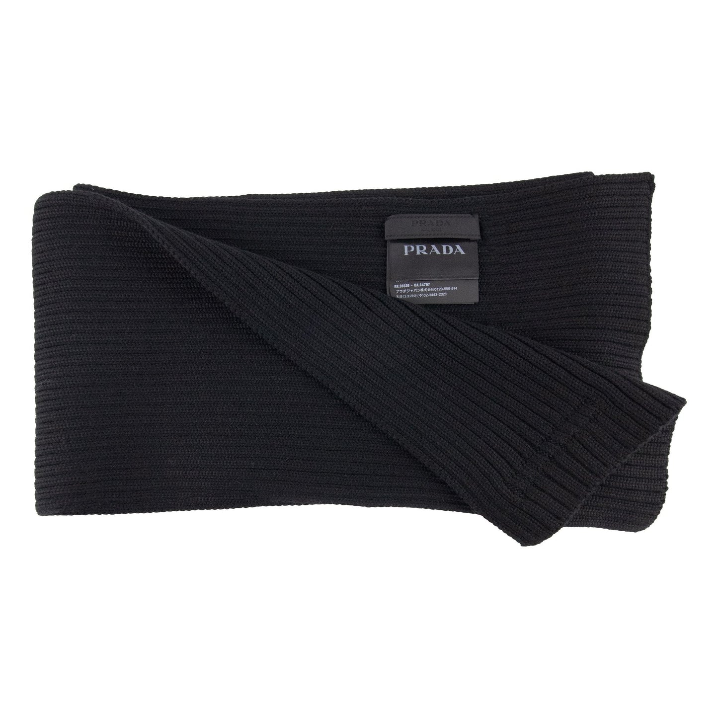Prada Ribbed Scarf Black