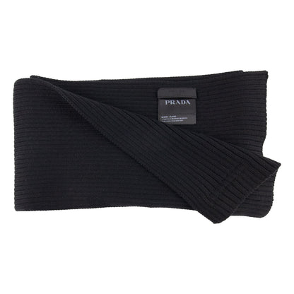 Prada Ribbed Scarf Black