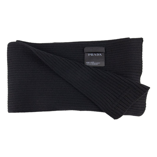 Prada Ribbed Scarf Black