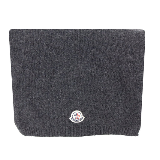 Moncler Front Logo Patch Scarf Dark Grey 989