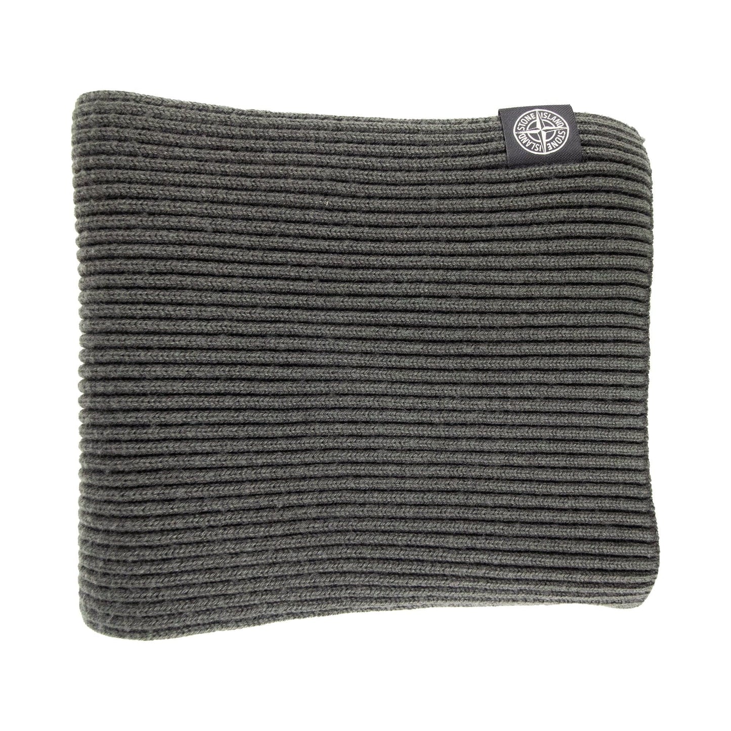 Stone Island Ribbed Wool Patch Logo Scarf Khaki V0054