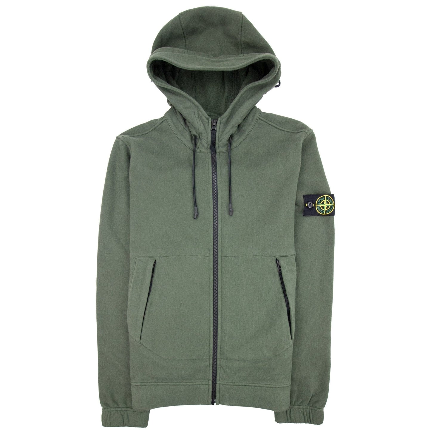 Stone Island 61420 Hooded Zip Up Sweatshirt Khaki V0059