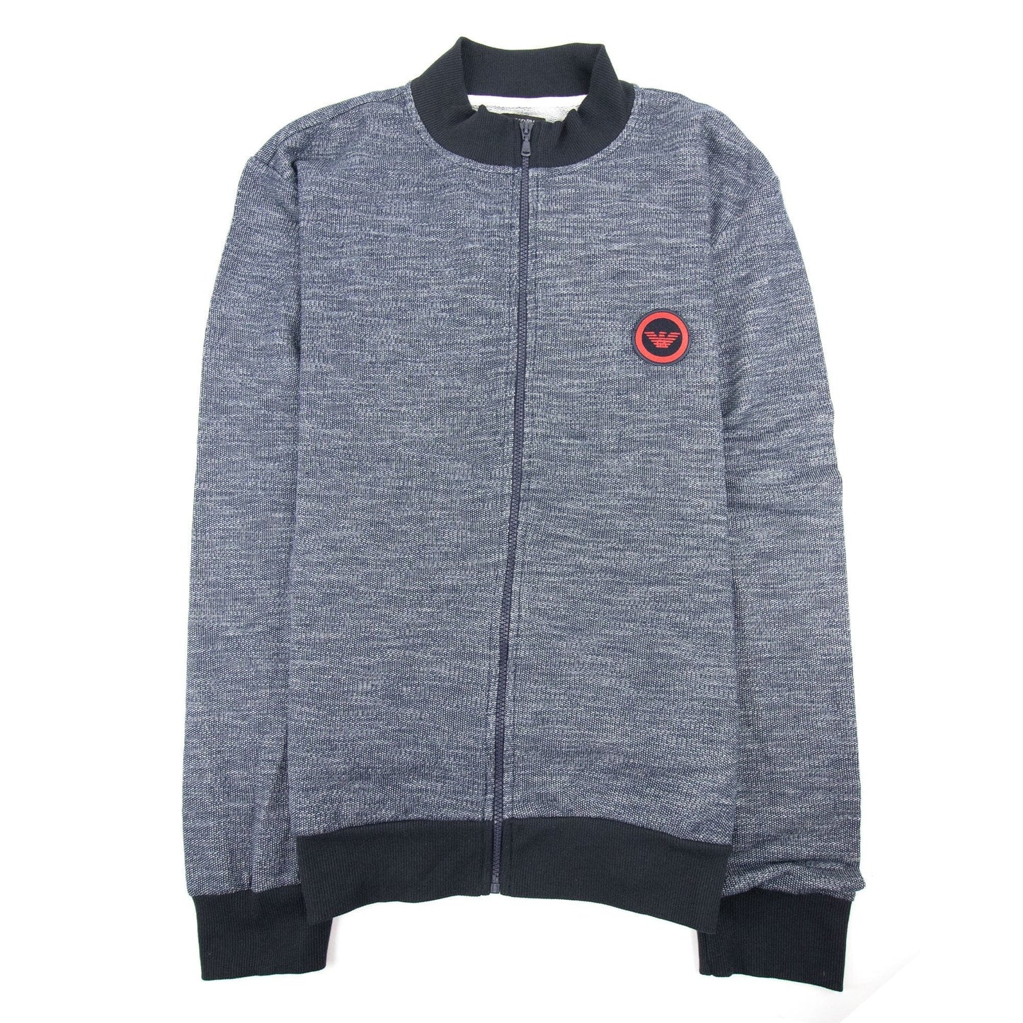 Emporio Armani Emboriodered Logo Funnel Neck Blue Marl SA30