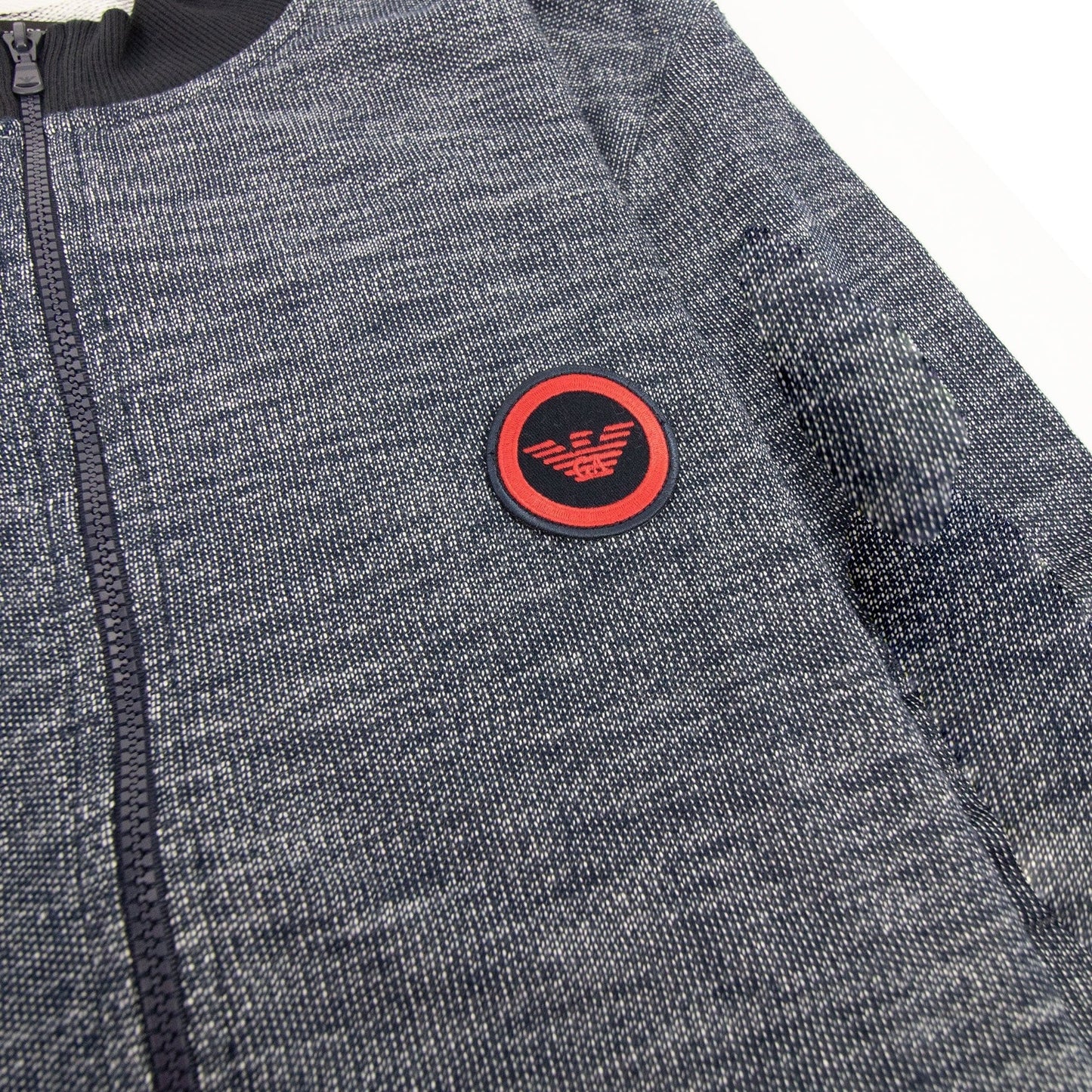 Emporio Armani Emboriodered Logo Funnel Neck Blue Marl SA30