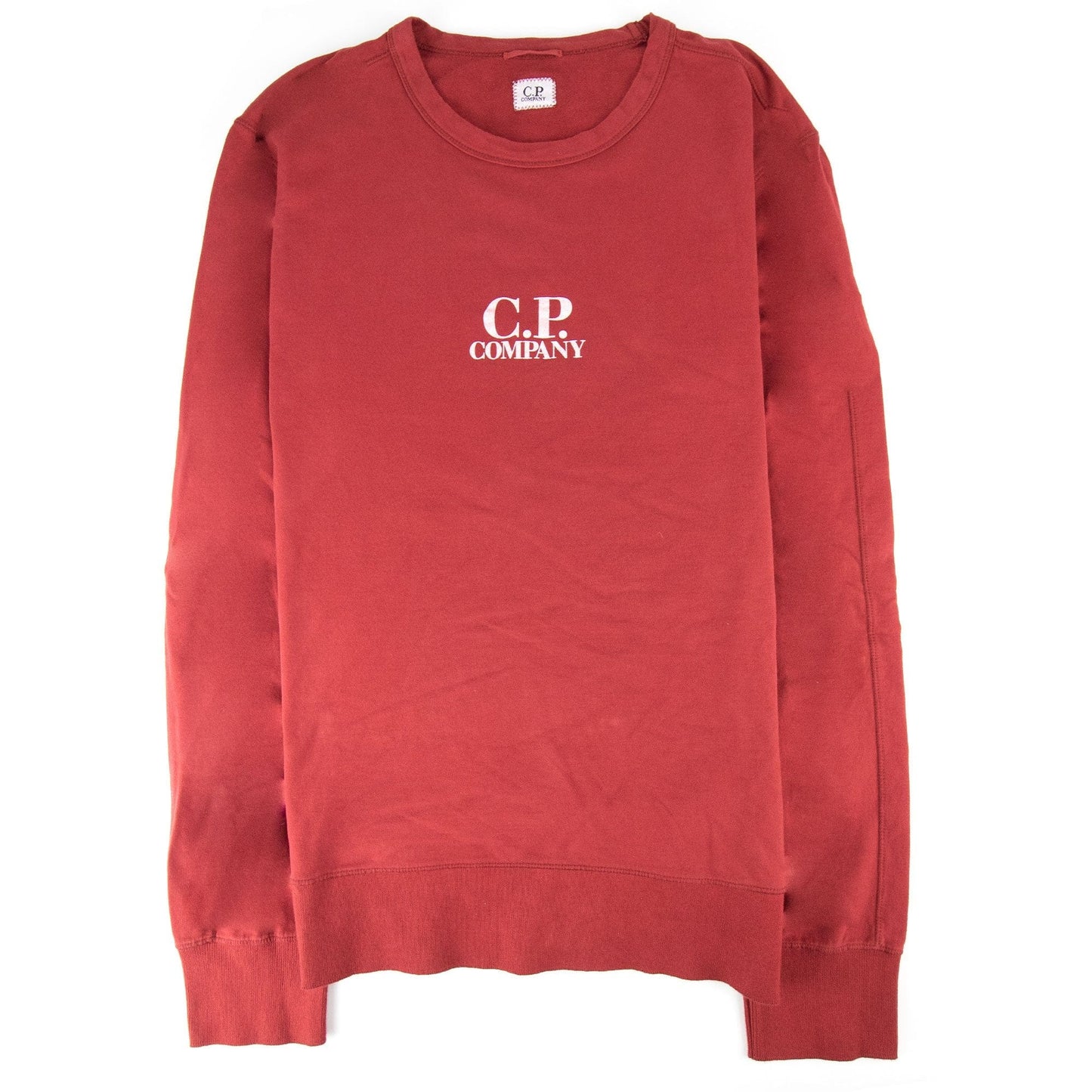 Cp Company Front Logo Light Fleece Sweatshirt Dark Red SA30