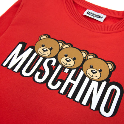 Moschino Kids Teddy Bear Sweatshirt Poppyred 50109