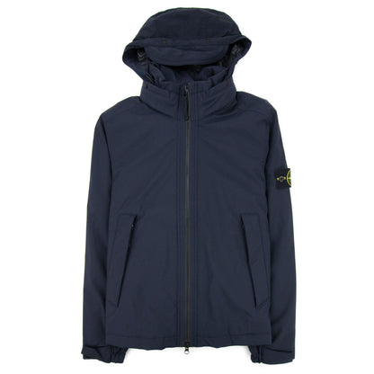 Stone Island Logo Patch Detail Soft Shell Jacket Navy V0020