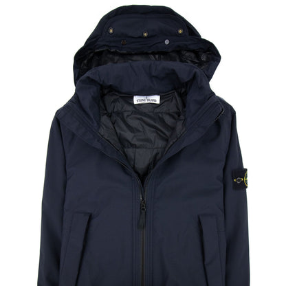 Stone Island Logo Patch Detail Soft Shell Jacket Navy V0020