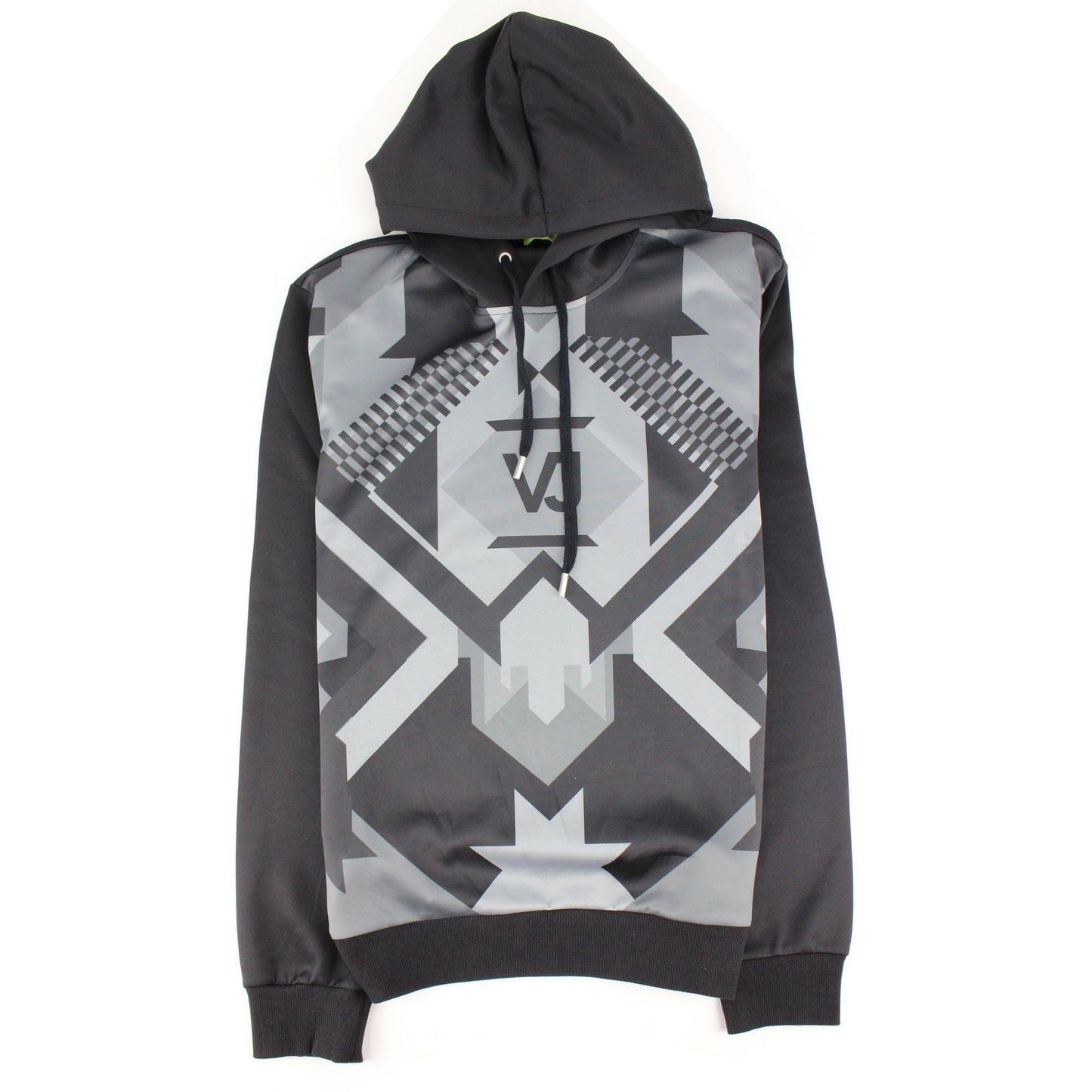 Versace Jeans Geometric Hoodied Sweatshirt Black