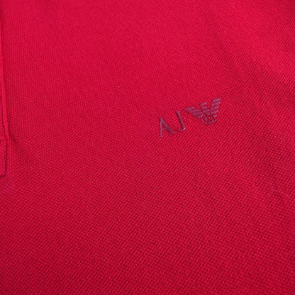 Armani Jeans Aj Eagle Logo Short Sleeve Polo Shirt Red