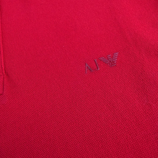 Armani Jeans Aj Eagle Logo Short Sleeve Polo Shirt Red