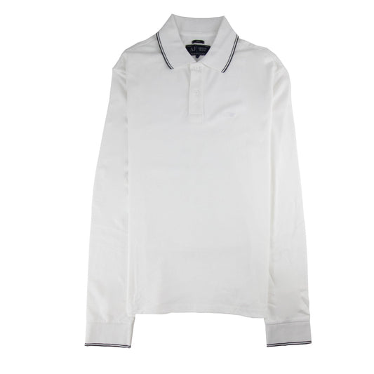 Armani Jeans Aj Embossed Logo L/s Polo White