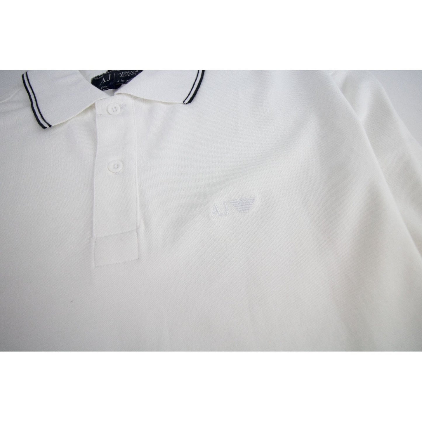 Armani Jeans Aj Embossed Logo L/s Polo White