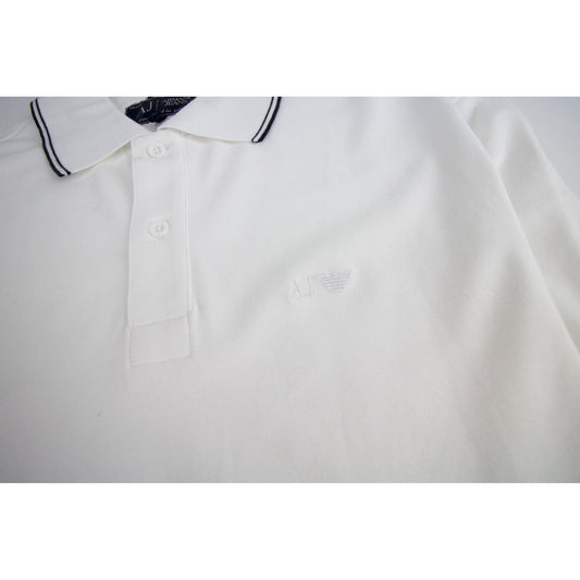 Armani Jeans Aj Embossed Logo L/s Polo White