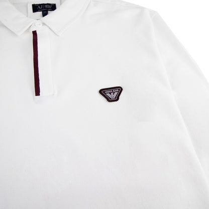 Armani Jeans Eagle Logo L/s Polo White