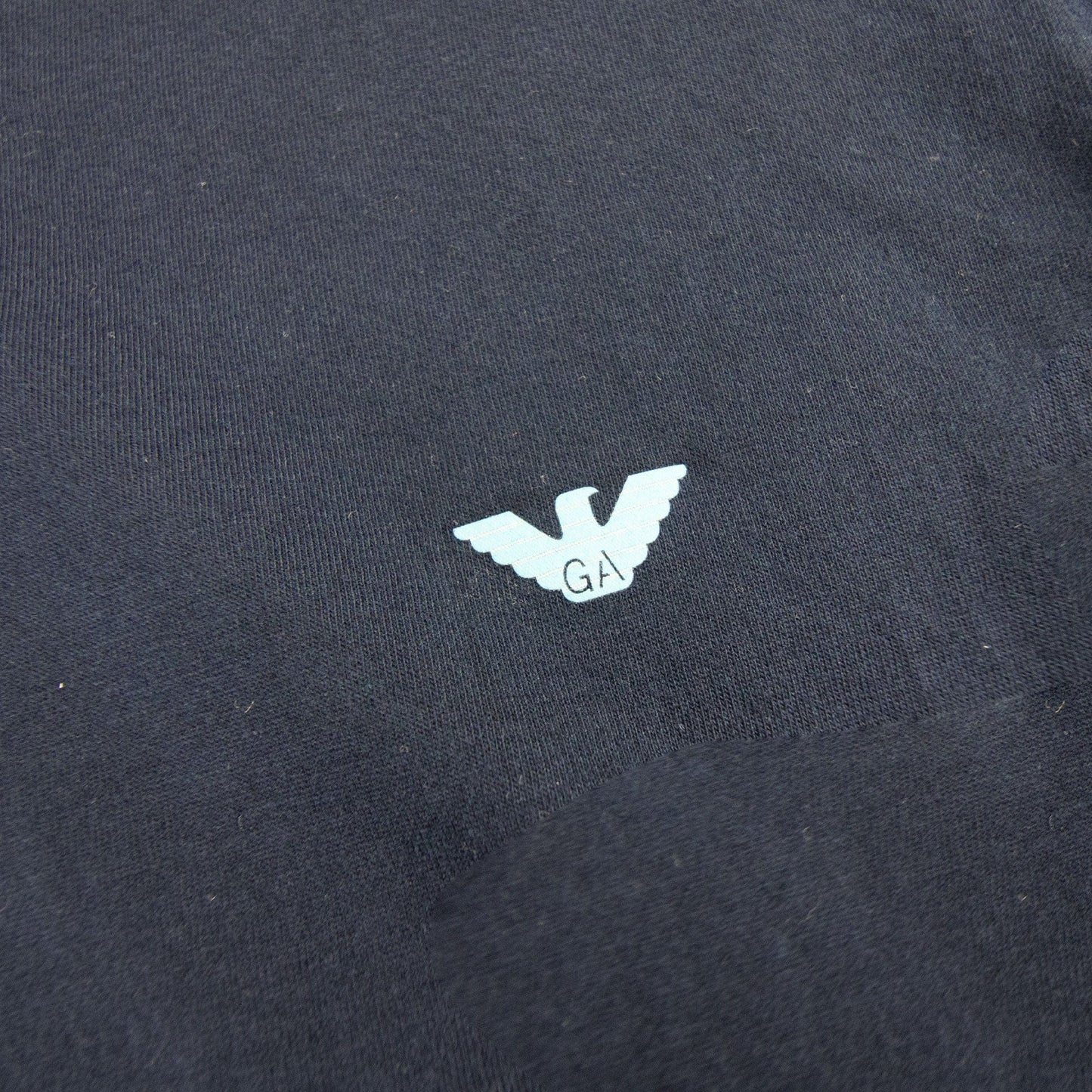Emporio Armani Eagle Logo V Neck T Shirt Navy