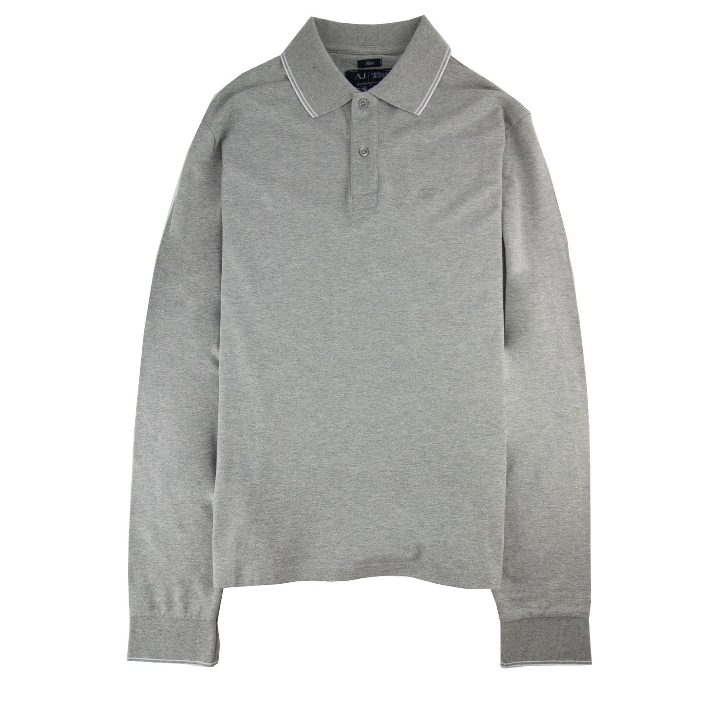 Armani Jeans Aj Embossed Logo L/s Polo Light Grey