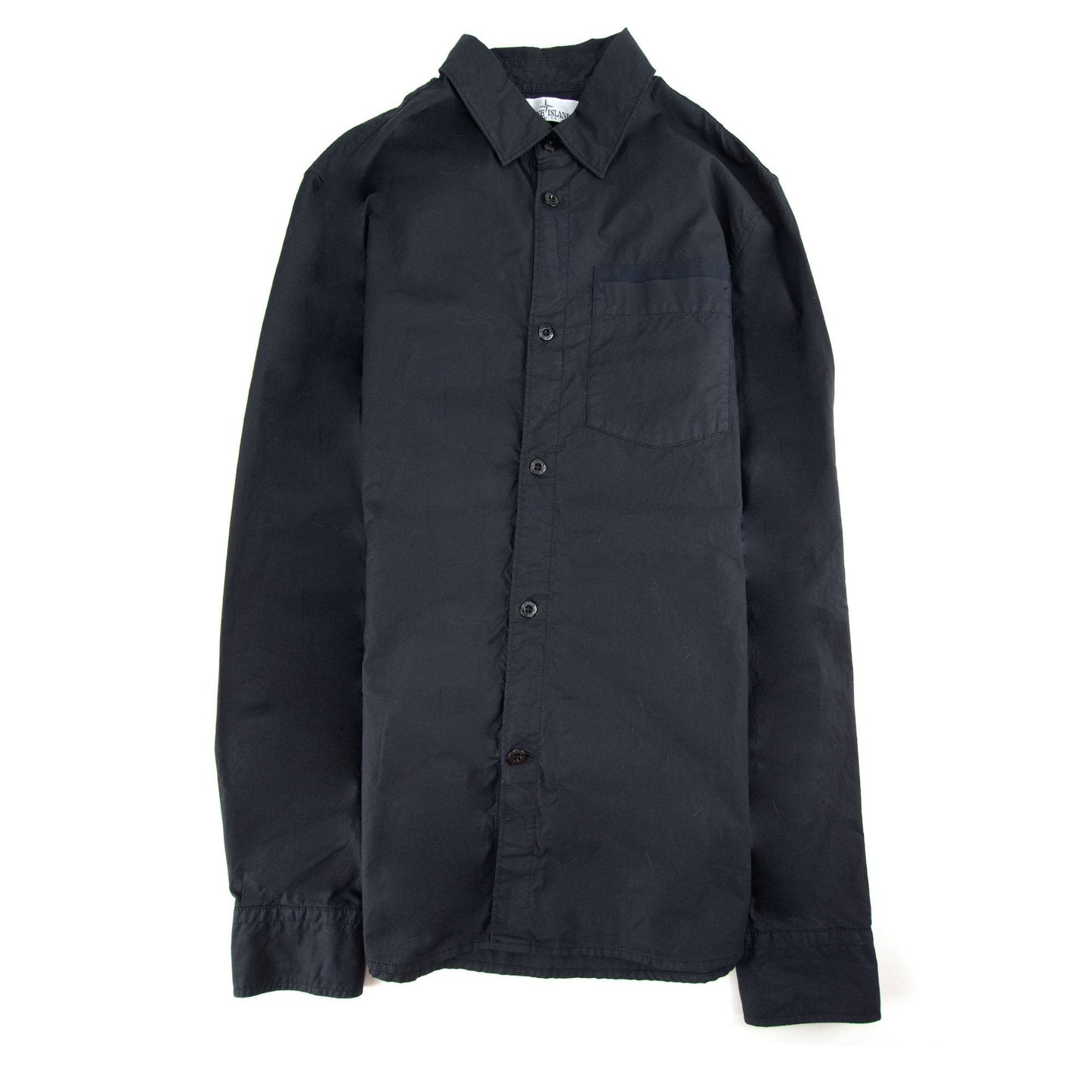 Stone Island Junior Arm Patch Classic Shirt Navy V0020