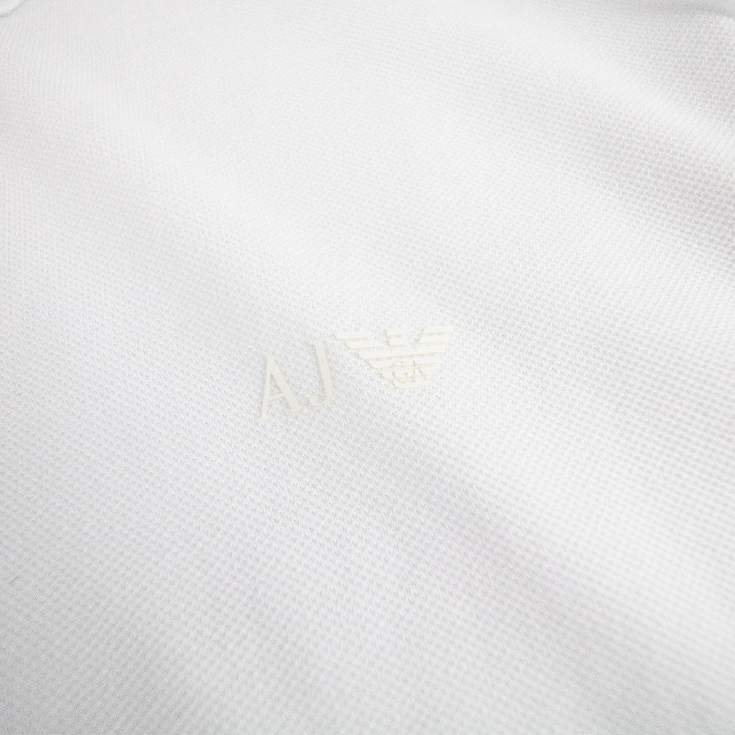 Armani Jeans Rubber Logo Short Sleeve Polo White