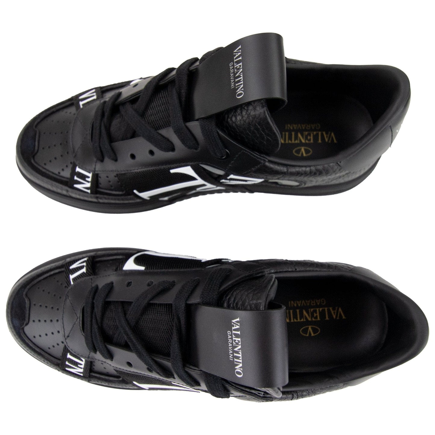 Valentino VLTN Logo Embellished Leather Trainers Nero