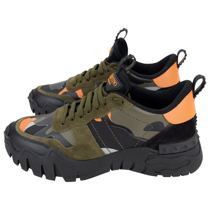 Valentino Camouflage Rockrunner Plus Sneakers Khaki/Orange