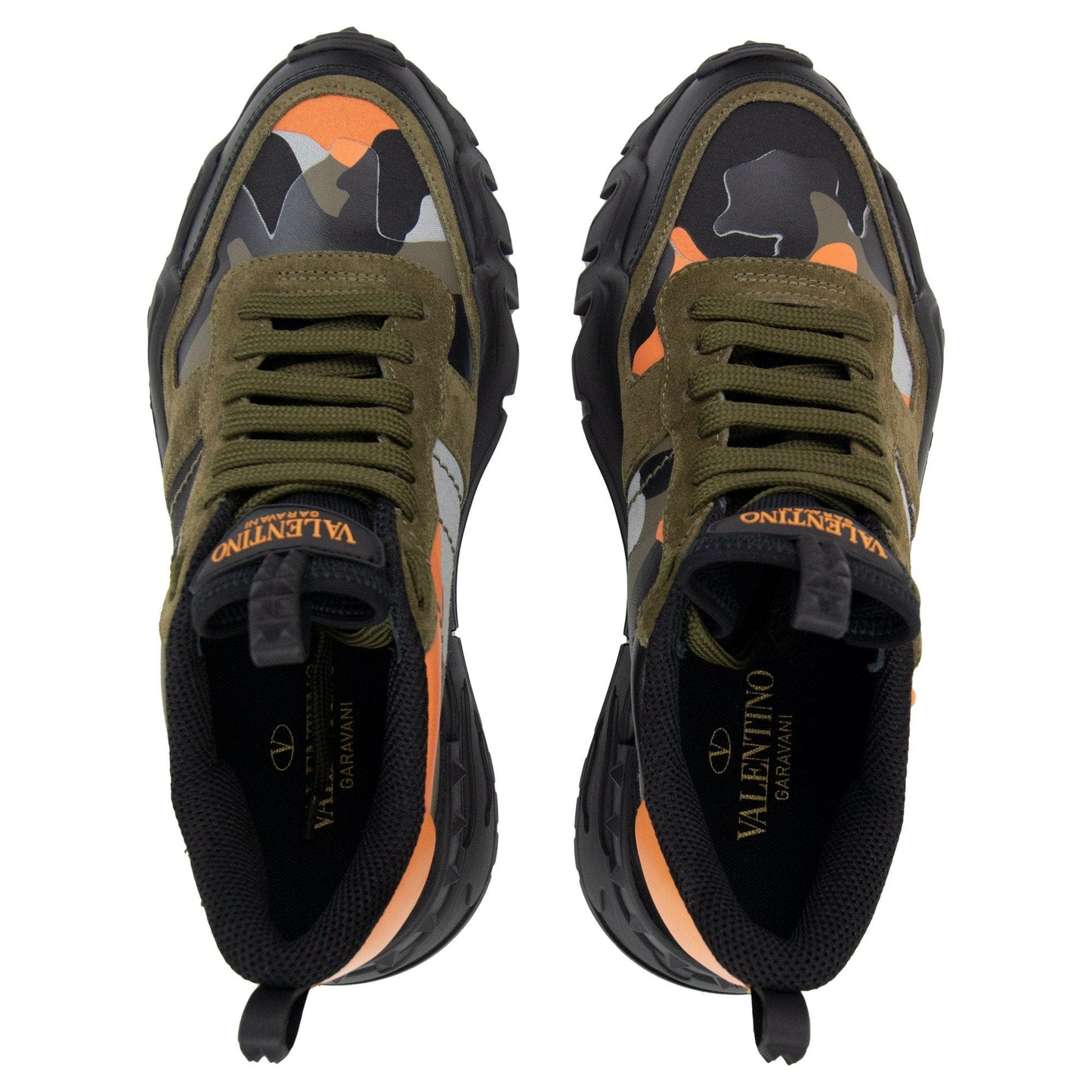 Valentino Camouflage Rockrunner Plus Sneakers Khaki/Orange