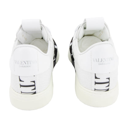 Valentino VLTN Logo Embellished Leather Trainers Bianco