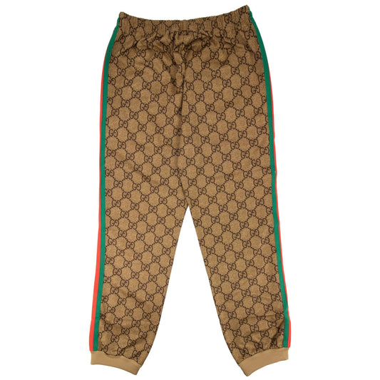 Gucci Gg Technical Jersey Track Bottoms Beige