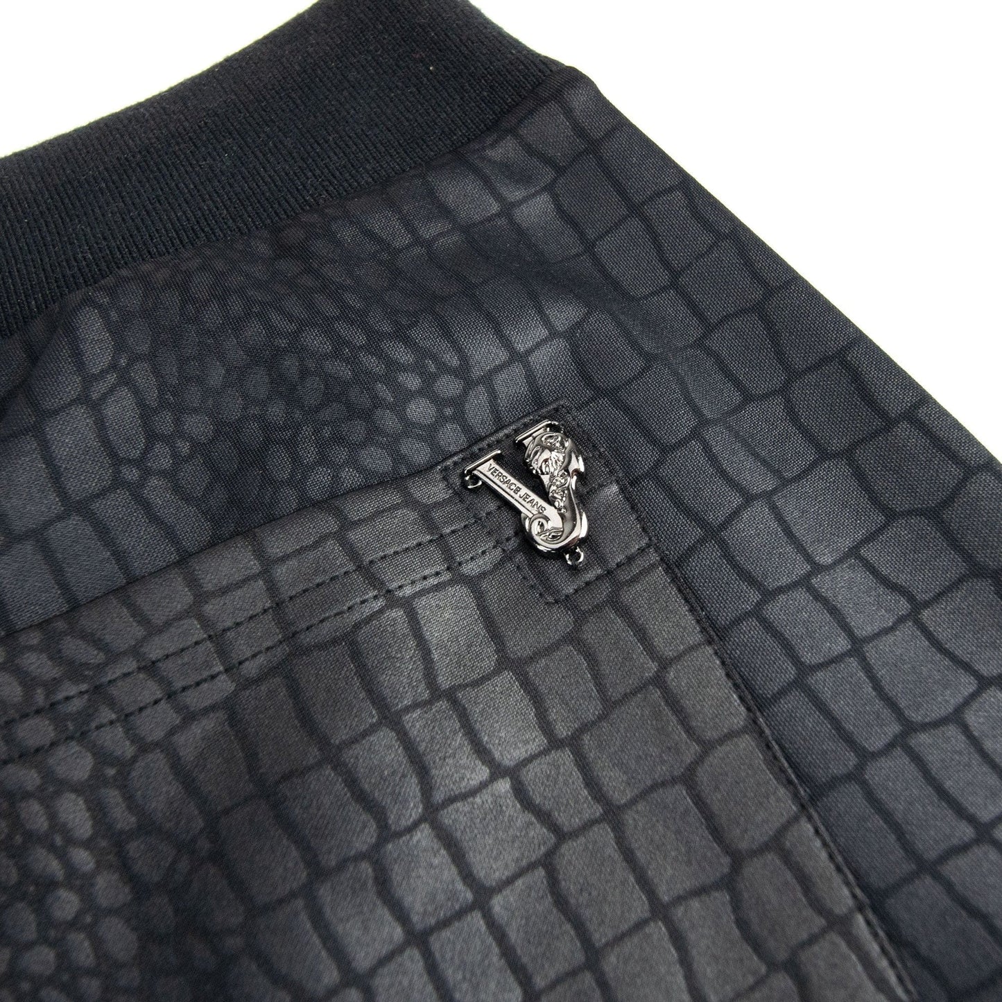Versace Jeans Neoprene Scuba Metal Logo Shorts Black