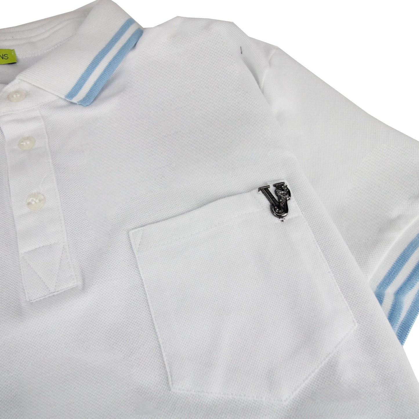 Versace Jeans Piquet Front Pocket Logo S/s Polo White