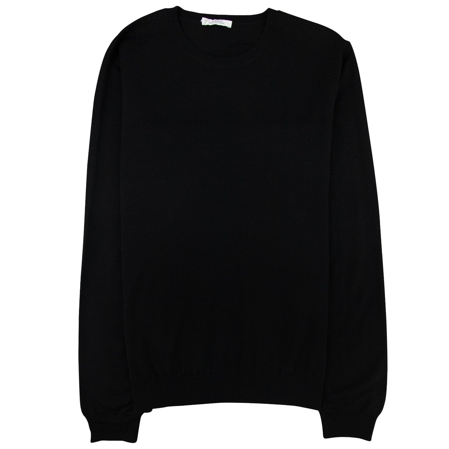 Versace Collection Back Medusa Knitted Sweater Black
