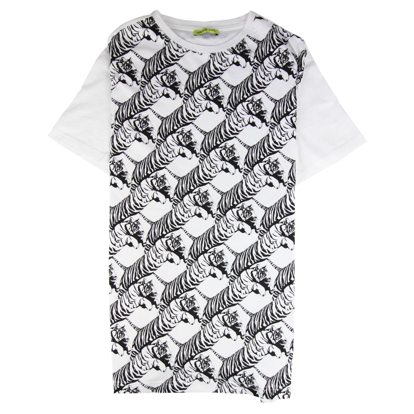 Versace Jeans All Over Tiger Print T Shirt White