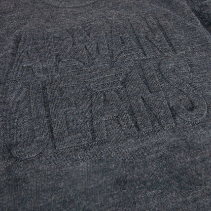 Armani Jeans Embossed Logo Lightweight Sweatshirt Grey Melange
