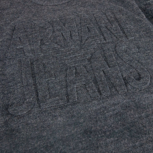 Armani Jeans Embossed Logo Lightweight Sweatshirt Grey Melange