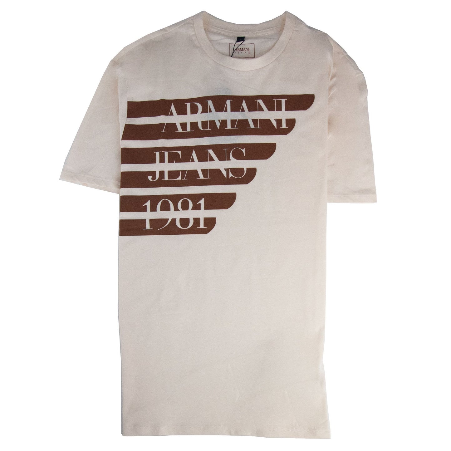 Armani Jeans Classic Logo Crewneck T Shirt Arancio Chiaro