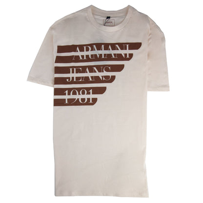 Armani Jeans Classic Logo Crewneck T Shirt Arancio Chiaro