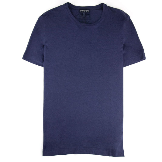 Armani Jeans Embroidered Back Logo T Shirt Blue
