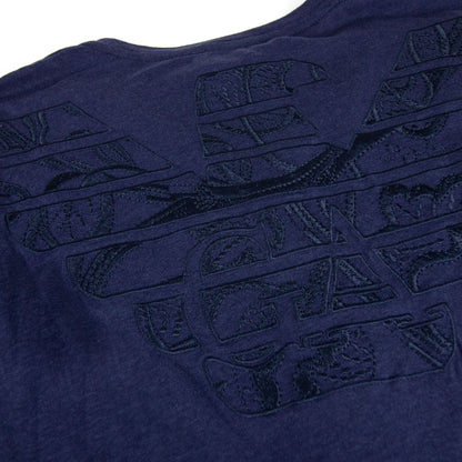 Armani Jeans Embroidered Back Logo T Shirt Blue