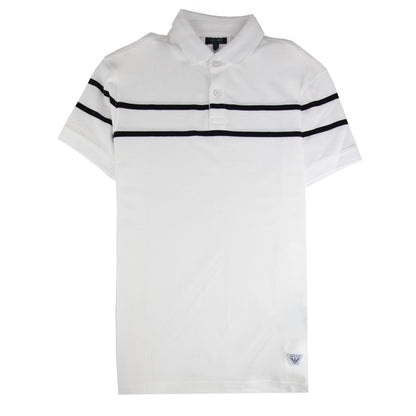 Armani Jeans Round Stripe S/s Polo White