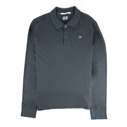 CP Company Tacting Long Sleeve Polo Dark Grey