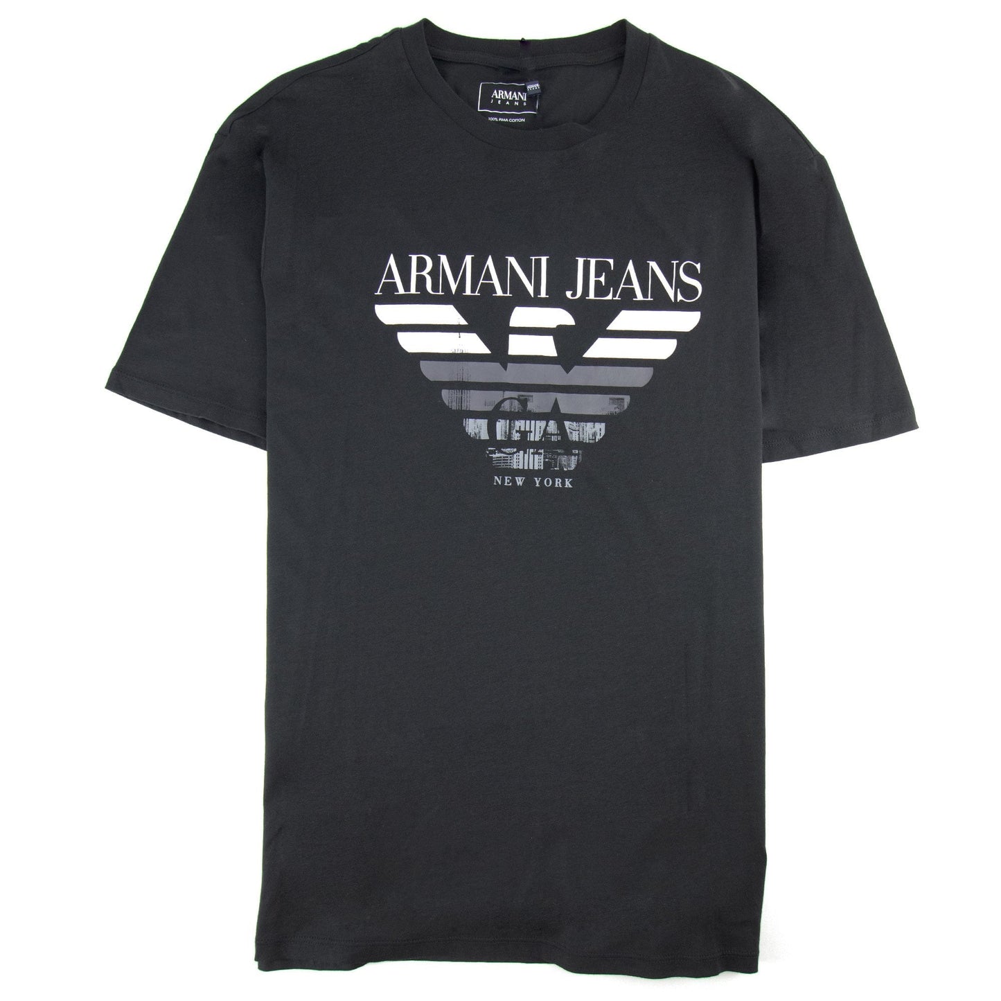 Armani Jeans Eagle Logo New York T Shirt Black