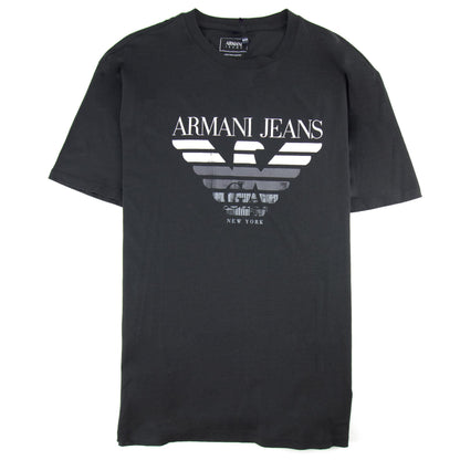 Armani Jeans Eagle Logo New York T Shirt Black