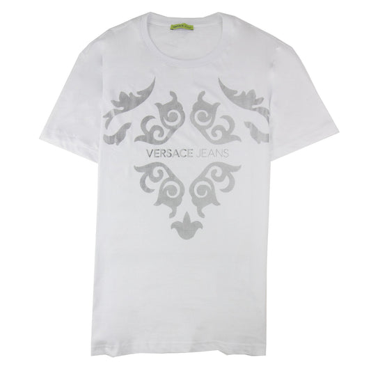 Versace Jeans Foil Printed Logo T Shirt White